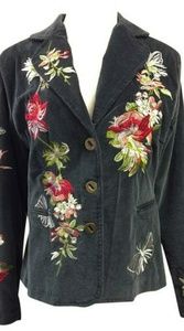 Corduroy Embroidered Blazer